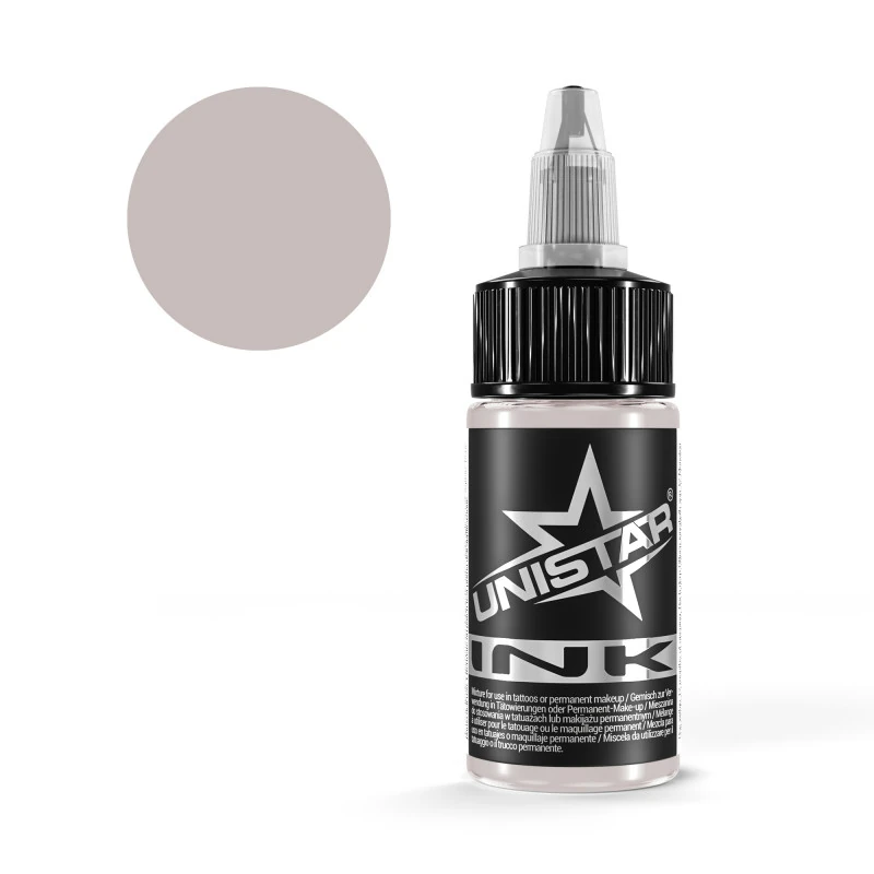 Unistar Skintone 7 Tattoofarbe in der 30-ml-Flasche mit Farbmuster, Tattoofarbe im Hautton