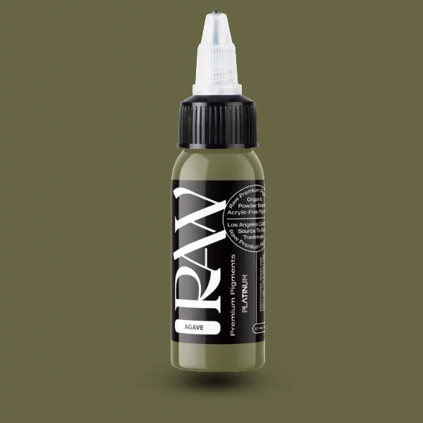 Raw Pigments EU Agave – warmes, erdiges Senfgrün Tattoo-Pigment, 30ml Flasche