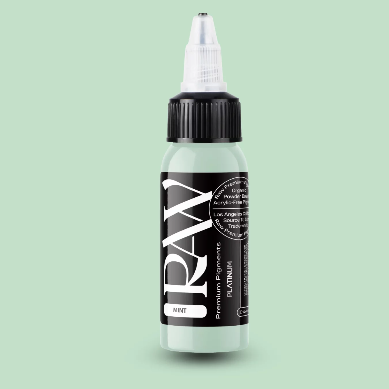 Raw Pigments EU Mint – helles, klares Mintgrün Tattoo-Pigment, 30ml Flasche