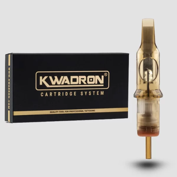Kwadron Magnum Cartridges: schwarz-goldene 20er-Packung mit Magnum Nadelreihe und gerader Kante