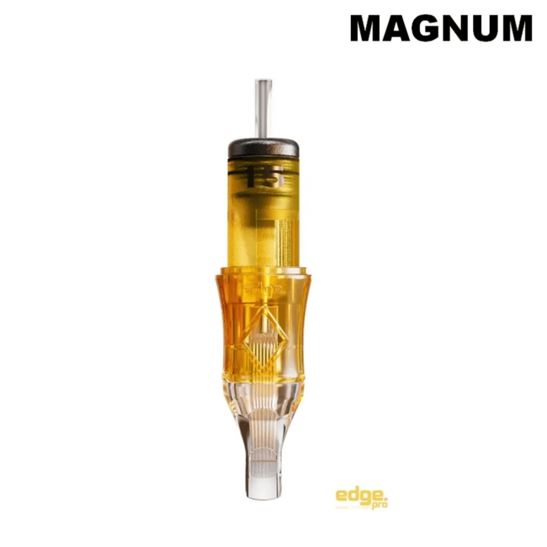 Einzelnes Edge Pro Magnum Cartridge mit zwei versetzten            Nadelreihen und aufgedruckter Größenangabe