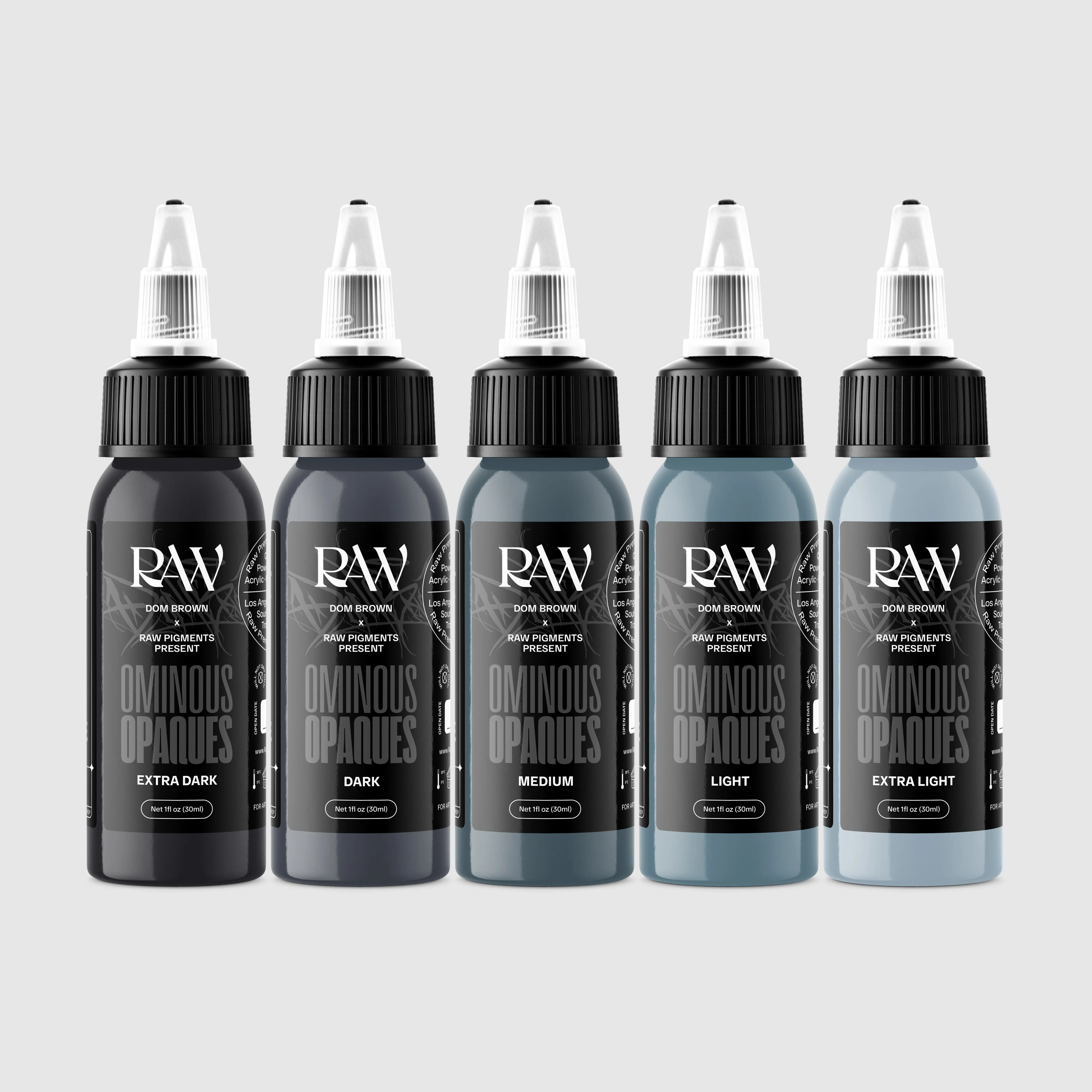 Raw Pigments EU Ominous Opaques Grey Set by Dom Brown