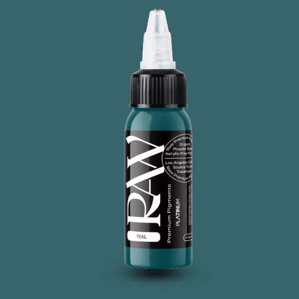 Raw Pigments EU Teal – tiefes, kühles Blaugrün Tattoo-Pigment, 30ml Flasche