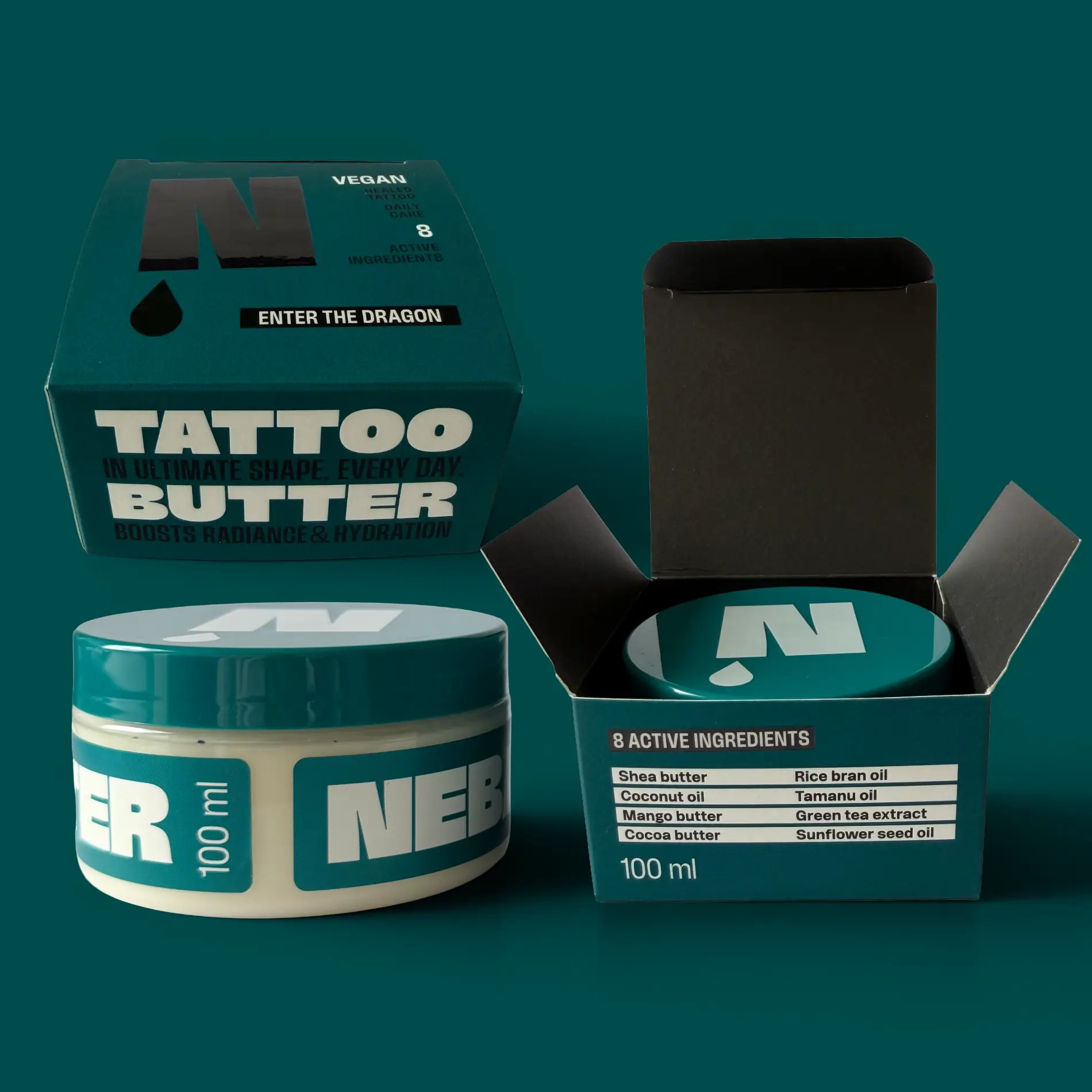 NEBA Tattoo Butter Enter The Dragon 100 ml Dose mit Verpackung
