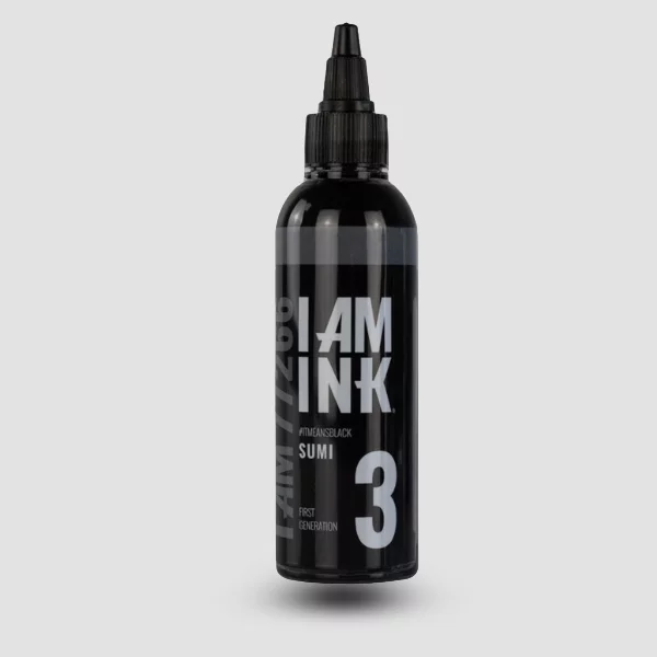 I AM INK Sumi #3 – mitteldunklen, ausgewogenen Grauton für weiche Schattierungen und Übergänge, 200ml Flasche