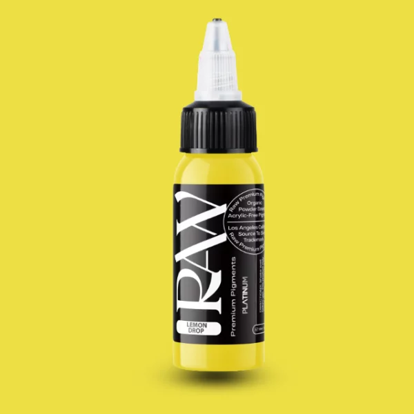 Raw Pigments EU Lemon Drop – helles, klares Zitronengelb Tattoo-Pigment, 30ml Flasche