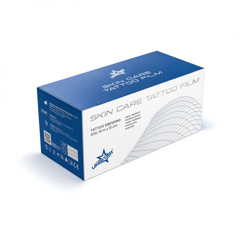 Karton Unistar Skin Care Tattoo Film, Tattoo Dressing Rolle 10 m x 15 cm