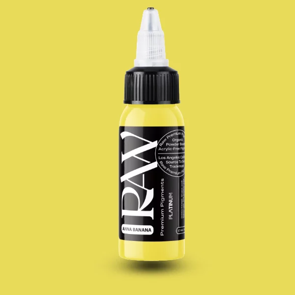 Raw Pigments EU Anna Banana – reines, klares Bananengelb Tattoo-Pigment, 30ml Flasche