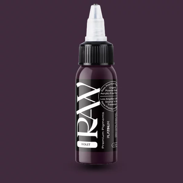 Raw Pigments EU Violet – dunkles, warmes Wein-Violett Tattoo-Pigment, 30ml Flasche
