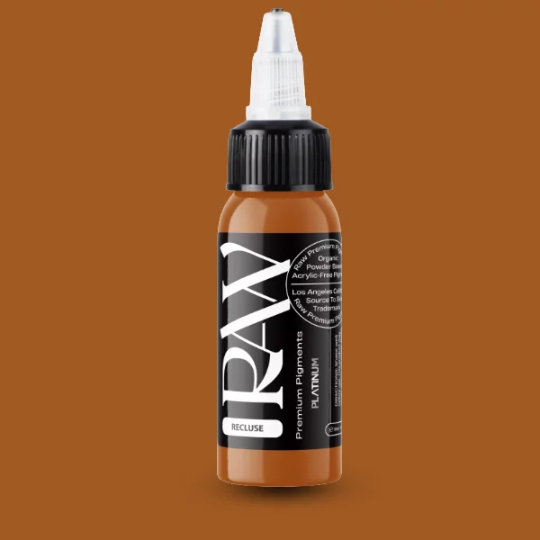 Raw Pigments EU Recluse – gedämpftes, mattes Karamell-Braun Tattoo-Pigment, 30ml Flasche