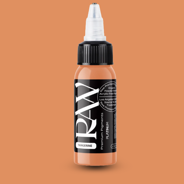 Raw Pigments EU Tangerine – warmes, mittelgesättigtes Orange Tattoo-Pigment, 30ml Flasche