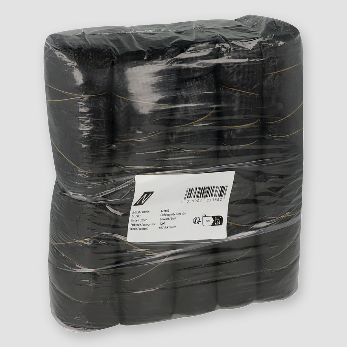 Nitras Armlehnenbezug XXL 422602 im Polybeutel, 50 Stück, schwarz, CPE mit Gummizug
