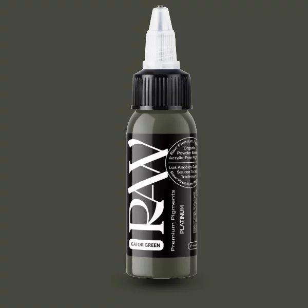 Raw Pigments EU Gator Green – tiefes, sattes Waldgrün Tattoo-Pigment, 30ml Flasche