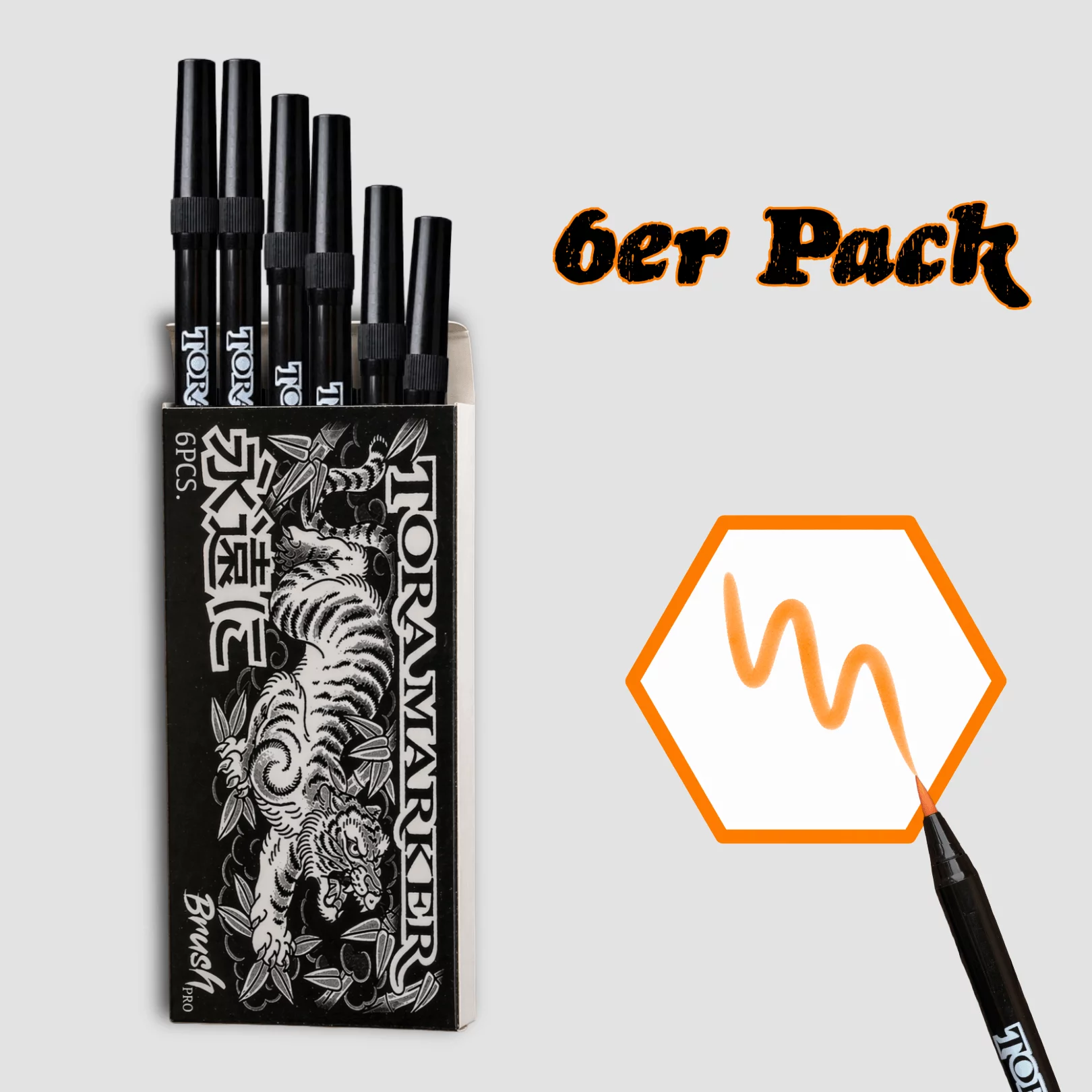 Tora Marker Brush Pro - Daidai Orange