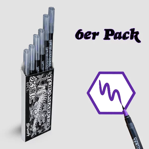 Tora Marker Brush -  Rindo Violet 6er Pack