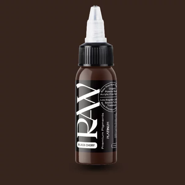 Raw Pigments EU Black Cherry – sehr dunkles, fast schwarzes Kirschrot Tattoo-Pigment, 30ml Flasche