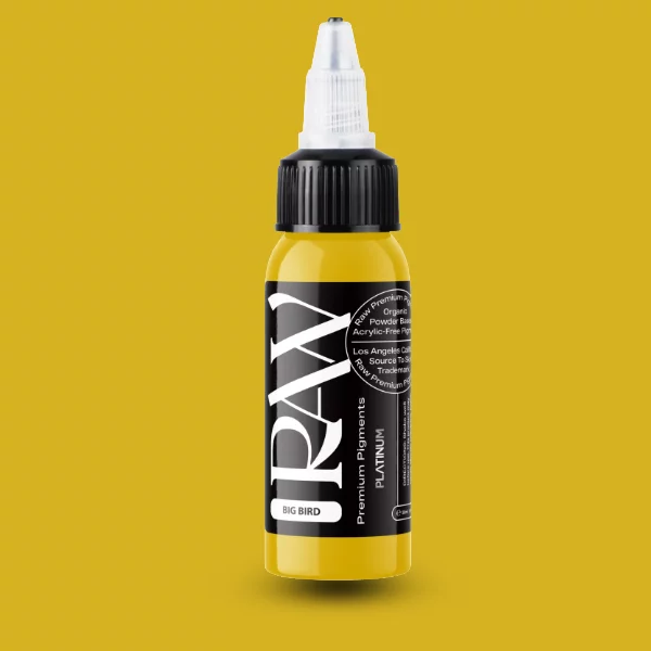 Raw Pigments EU Big Bird – warmes, kräftiges Goldgelb Tattoo-Pigment, 30ml Flasche