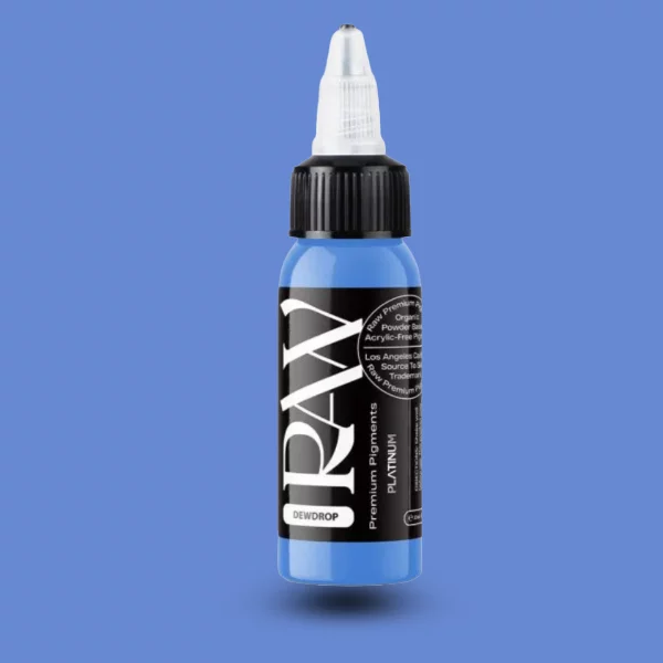 Raw Pigments EU Dew Drop – sanftes, mittelhelles Kornblumenblau Tattoo-Pigment, 30ml Flasche