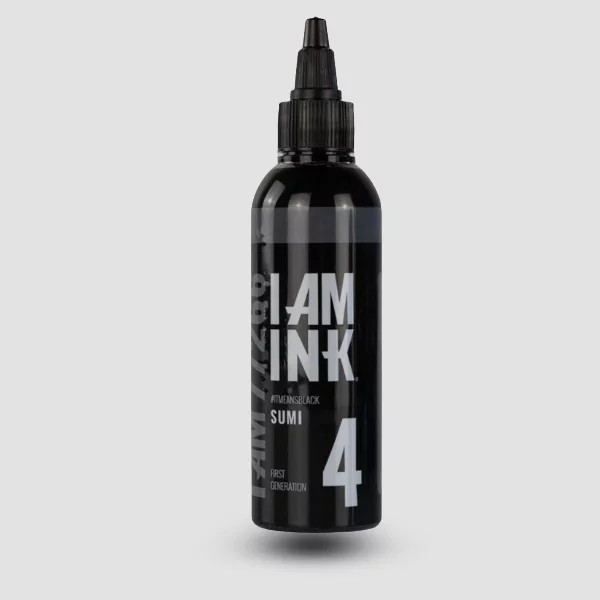 I AM INK Sumi #4 – dunkelsten, intensiven Grauton für kraftvolle, warme Schattierungen, 200ml Flasche