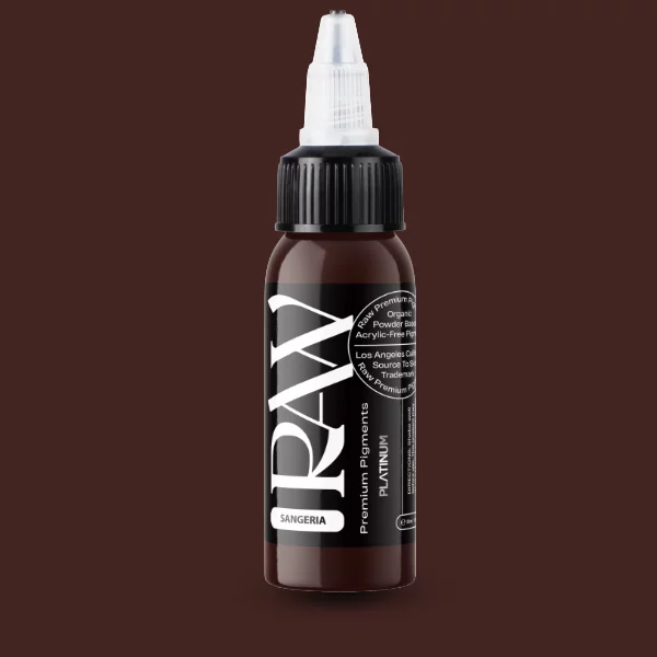 Raw Pigments EU Sangria – sehr dunkles, weinrotes Braun Tattoo-Pigment, 30ml Flasche