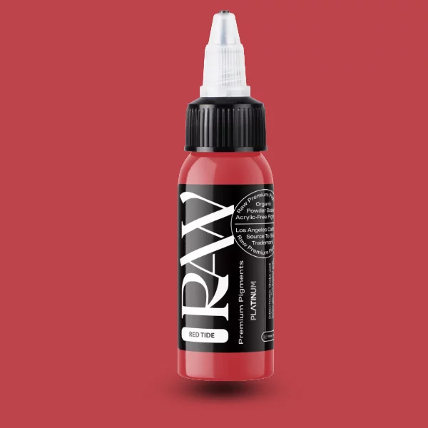 Raw Pigments EU Red Tide – gedämpftes, staubiges Rosé-Rot Tattoo-Pigment, 30ml Flasche