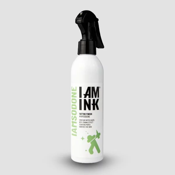 I AM INK IAMSODONE Tattoo Finish – Hamamelis-Reinigungsspray nach dem Tätowieren, 250ml Sprühflasche