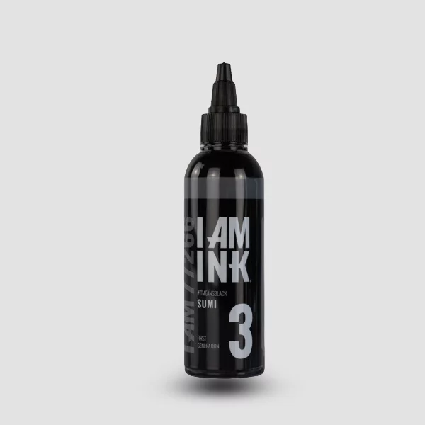 I AM INK Sumi #3 – mitteldunklen, ausgewogenen Grauton für weiche Schattierungen und Übergänge, 100ml Flasche